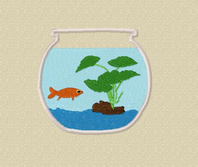 Fish Bowl Machine Embroidery Design - Etsy
