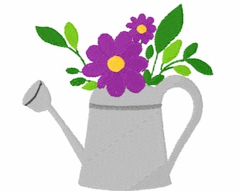 Watering Can machine embroidered design