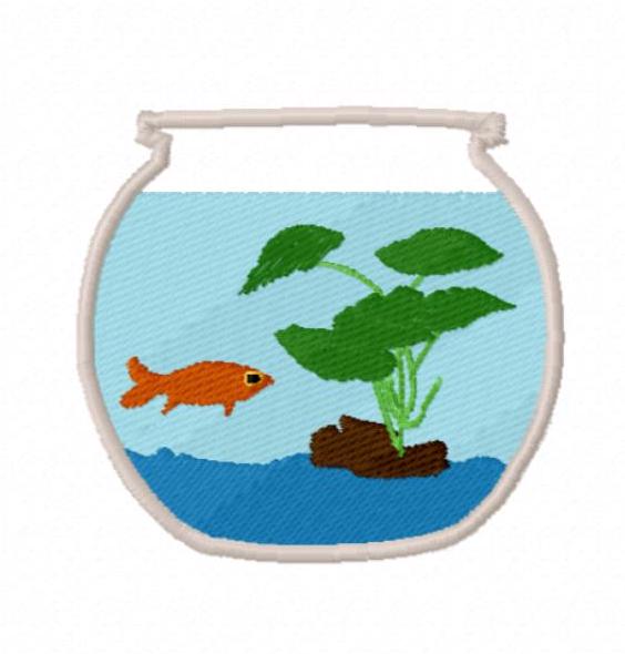 Fish Bowl Machine Embroidery Design - Etsy