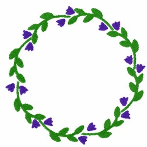 Floral wreath machine embroidery design