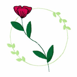Flower wreath machine embroidery design