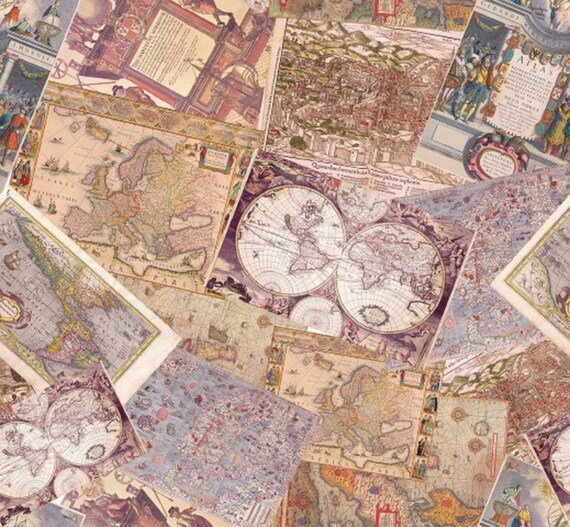 World Map Fabric Upholstery Fabric Pillow Fabric Cotton Etsy