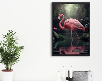 Flamingo Digital Print, Perfect Wall Decor, Quirky Prints, Animal Prints