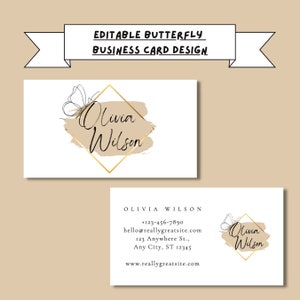 Butterfly Business Card Designs | Editable Download | Download File | Business Cards