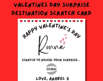 Scratch To Reveal Surprise Destination Valentines Day Card | Surprise a loved one | Surprise destination!