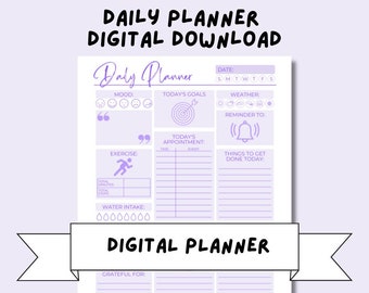 Daily Planner Digital Download | Printable Download | Printable Download | PDF Edited File