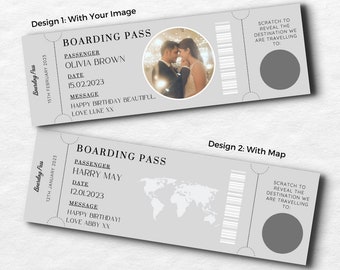 Scratch to Reveal Boarding Pass Present, Personalised Boarding Pass, Perfect Gifts!