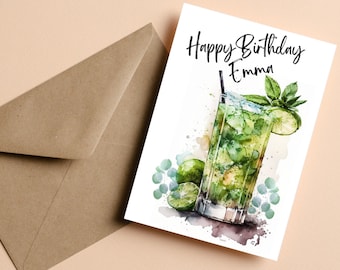 Mojito Drink Greeting Card | Gifts for Her | Gifts for Him | Greeting Card #020