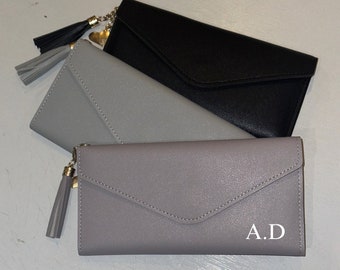 Personalised Purse/Wallet with Gold hardware | Faux Leather