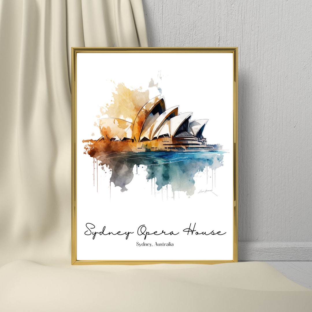 Sydney Opera House Wall Art Watercolor Australia PRINTABLE Wall Art