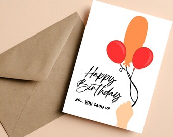 Funny Balloon Birthday Greeting Card | Gifts for Her | Gifts for Him | Birthday Card | Greeting Card #015