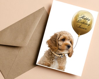 Cockapoo Puppy Birthday Greeting Card | Gifts for Her | Gifts for Him | Greeting Card #024