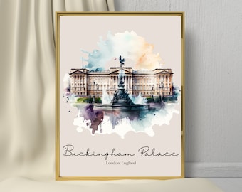 Buckingham Palace Wall Art watercolor| London | PRINTABLE Wall Art | Digital Download
