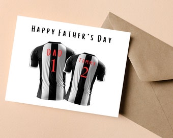Personalised Father's Day Card, Gifts for Him, Football Shirt, Dad Greeting Card #027