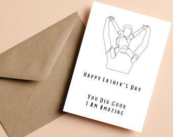 Funny Fathers Day Greeting Card | Gifts for Him | Greeting Card #025