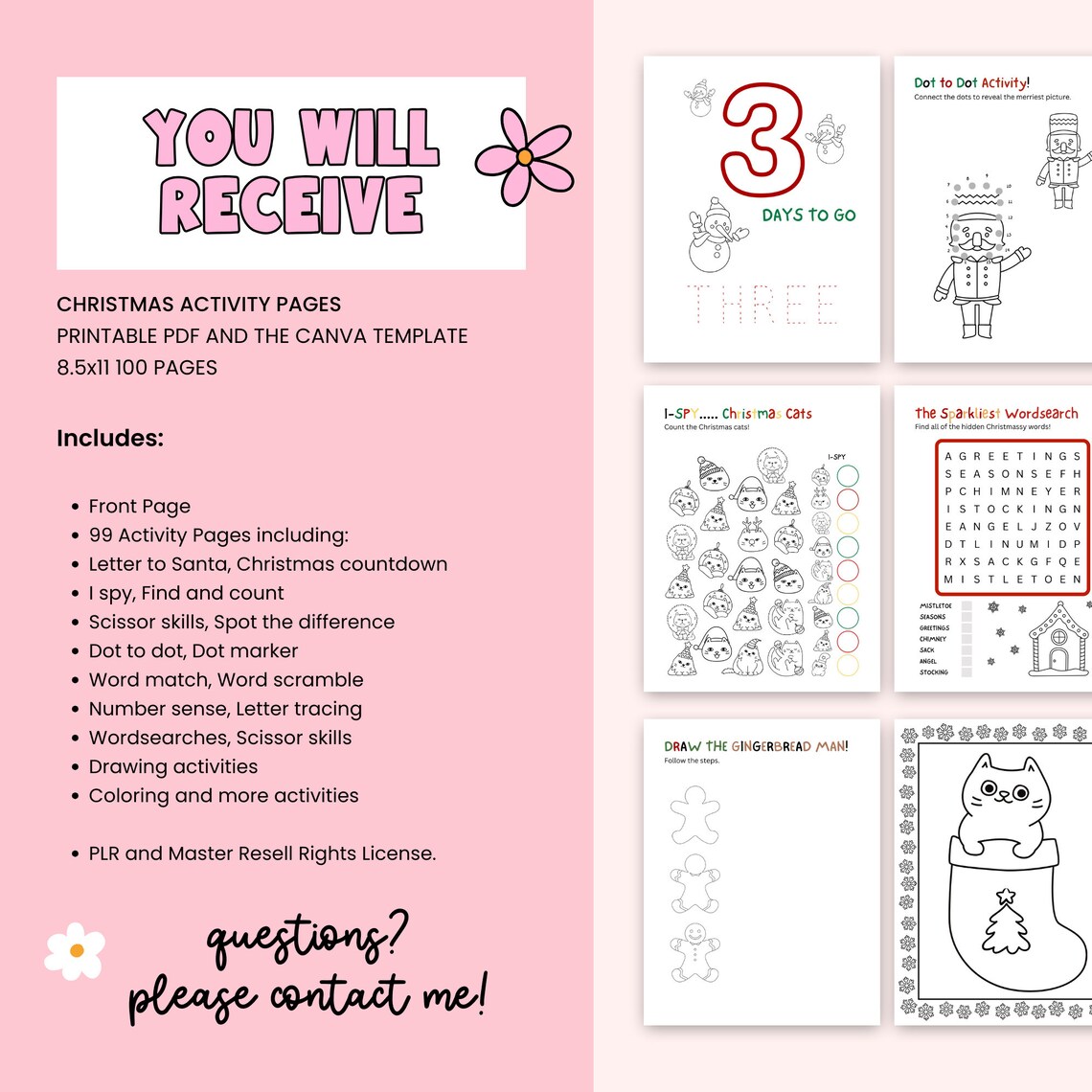 Christmas Activity Pages Preschool