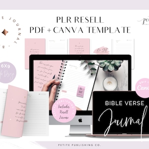 PLR Bible Verse Journal Printable PDF, Canva Template, Prayer, Bible Study, Commercial Resell Rights License PLR Content, GoodNotes, Digital