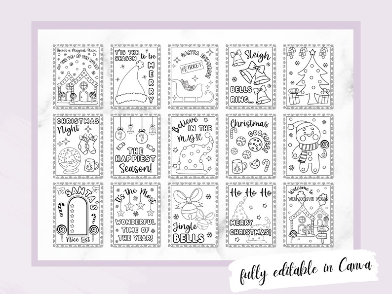 PLR Christmas Coloring Pages for Kids Printable PDF Coloring Etsy