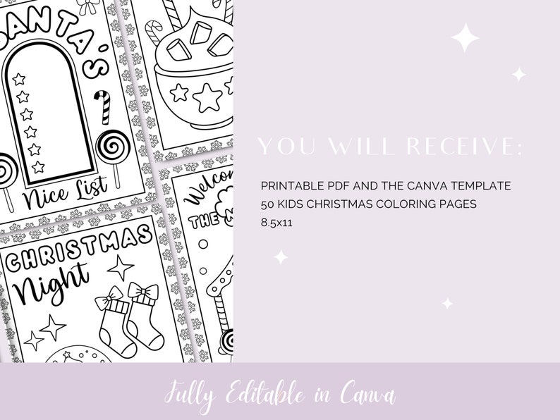 PLR Christmas Coloring Pages for Kids Printable PDF, Coloring Sheets