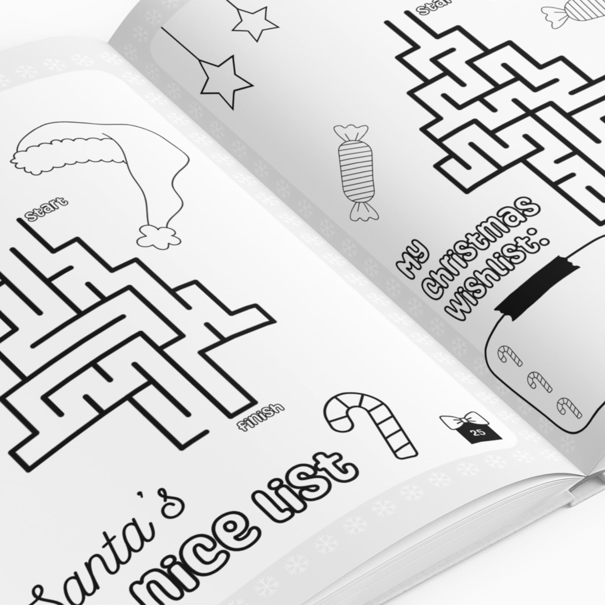 PLR Christmas Coloring and Maze Pages for Kids Printable PDF, Activity