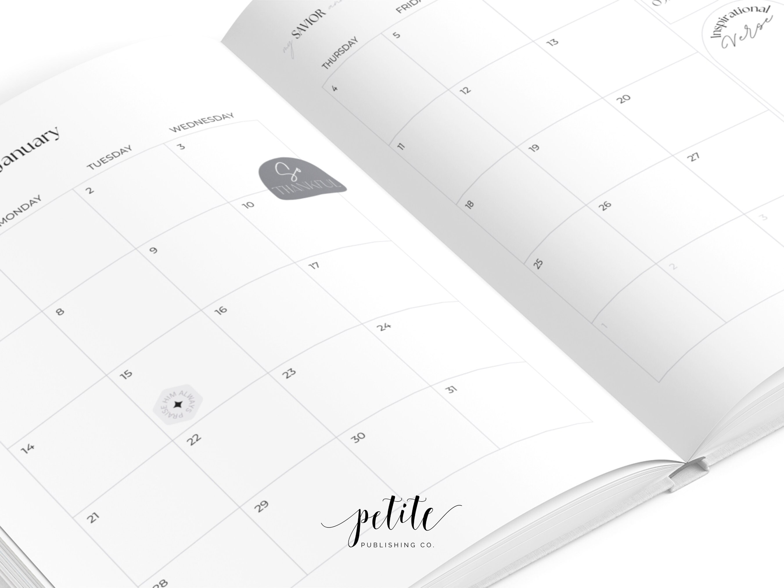 Plr 2024 faith planner printable pdf canva template monthly weekly