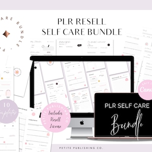 PLR Self Care Bundle, Canva Template, Printable PDF Commercial Resell Rights, Self Love, Anxiety, Depression, ADHD, Mental Health, Gratitude