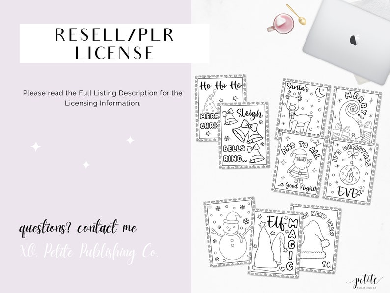 PLR Christmas Coloring Pages for Kids Printable PDF, Coloring Sheets