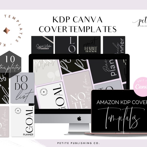 KDP Cover Templates, Canva, Amazon KDP Book Cover, Logbook Tracker Notebook and Planner Covers, eBook Cover Design, Digital, Commercial Use