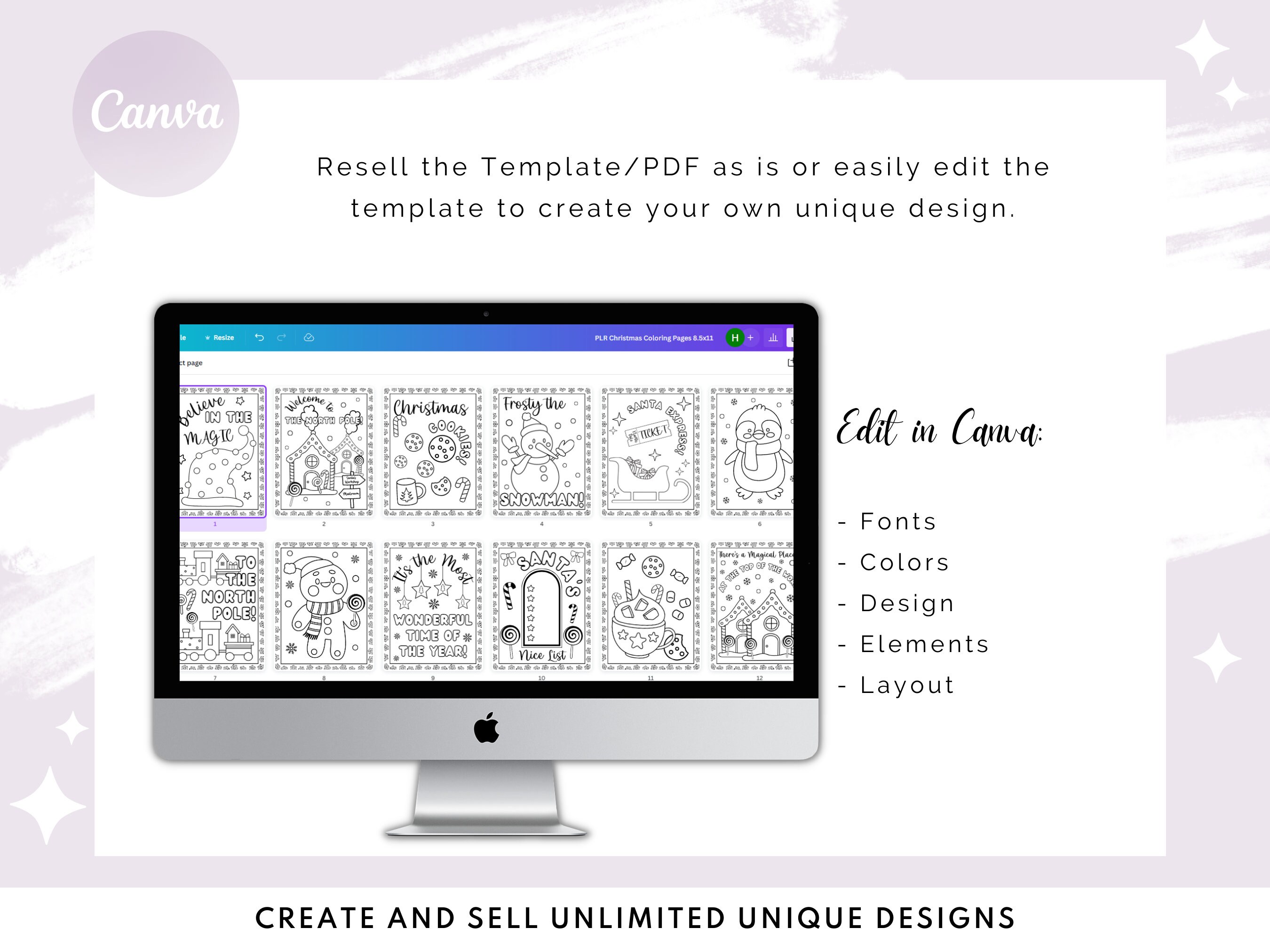 PLR Christmas Coloring Pages for Kids Printable PDF Coloring Etsy