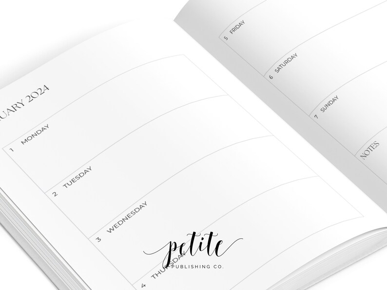 PLR A5 2024 Planner Printable PDF, Monthly Weekly Planner, Canva