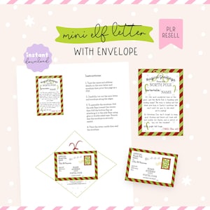 Mini Elf Letter from North Pole, DIY Kit (Editable Canva Template, Printable PDF, PLR)