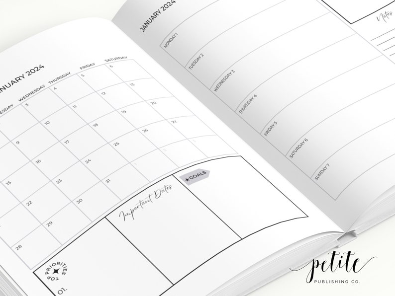 PLR 2024 Planner Printable PDF 2024 Monthly Weekly Planner Etsy Finland