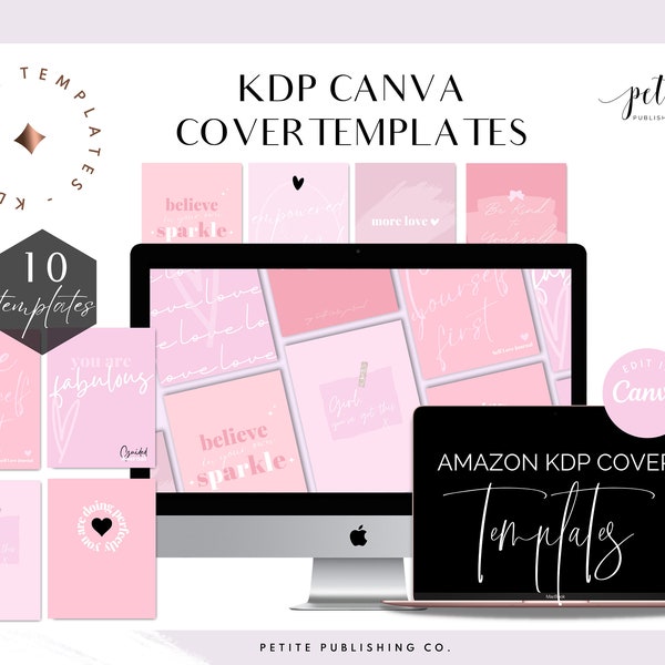 KDP Cover Templates, Canva Template, Amazon KDP Book Cover, eBook Cover Design, Self Care & Self Love Planner and Journal Covers, Digital