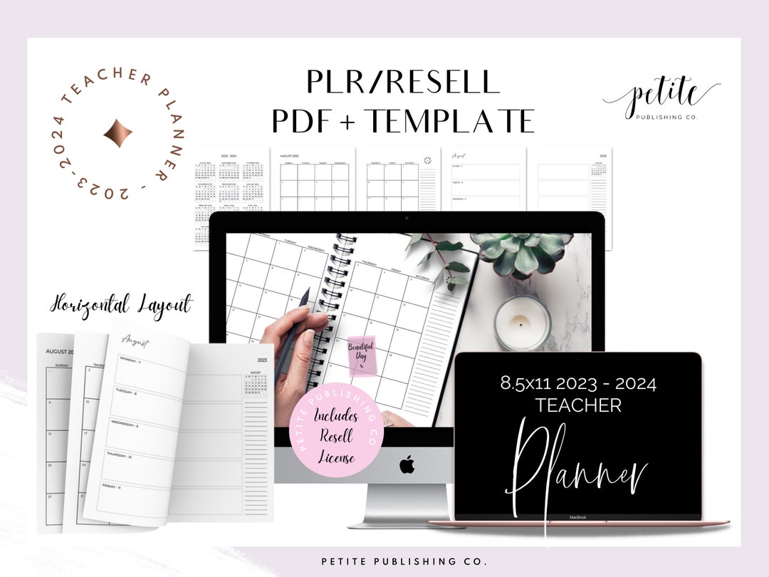 PLR Teacher Planner 2023 2024 Printable PDF, Academic, Commercial