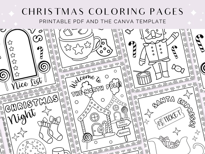 PLR Christmas Coloring Pages for Kids Printable PDF, Coloring Sheets