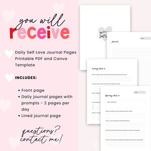 Self Love Journal Printable, PLR Resell, Minimal, Mental Health, Guided ...