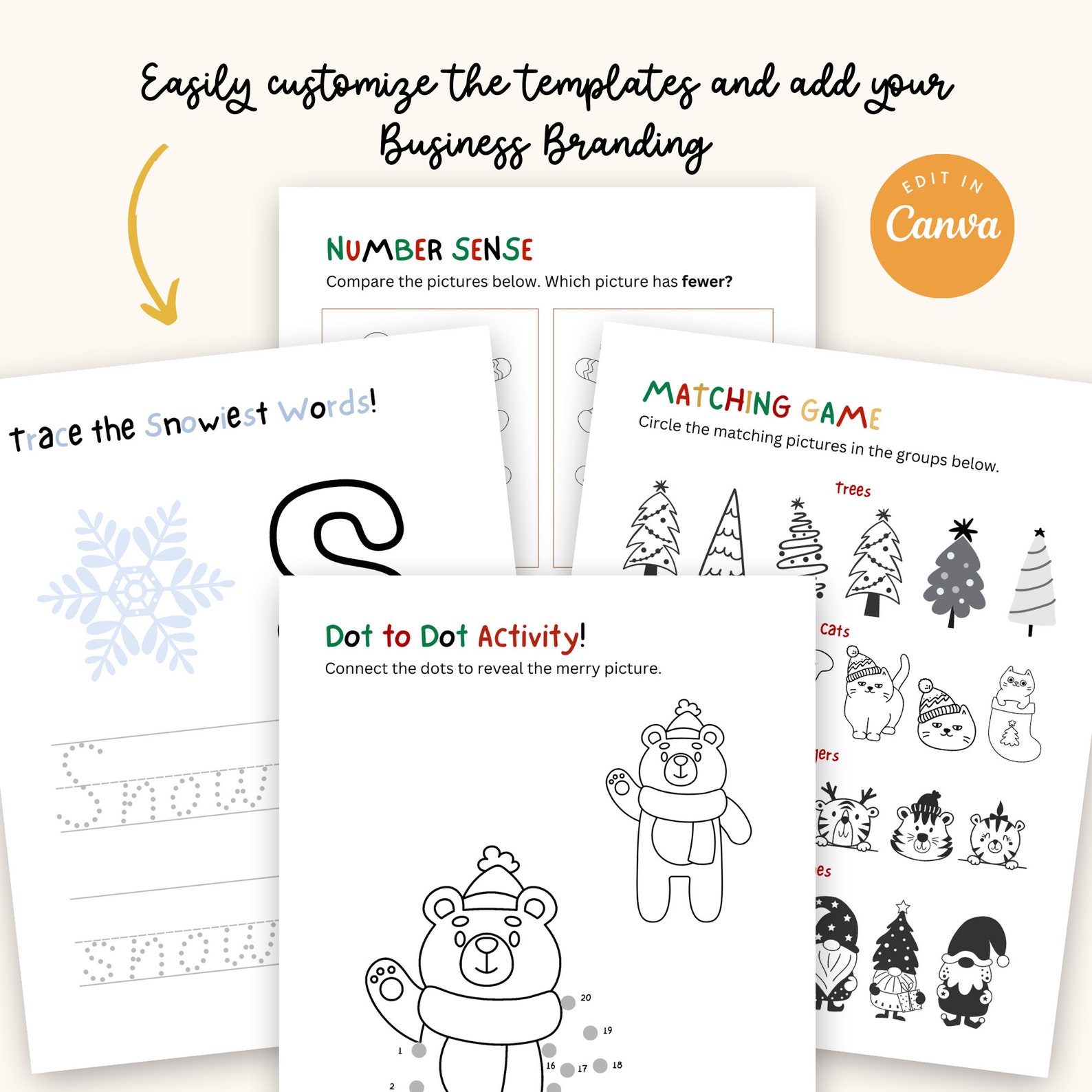 PLR Christmas Activity Pages for Kids Printable PDF, Coloring Sheets