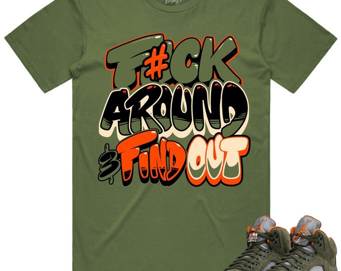Jordan Retro 5 Olive 5s Shirt to Match - CELADON F#CK - Etsy