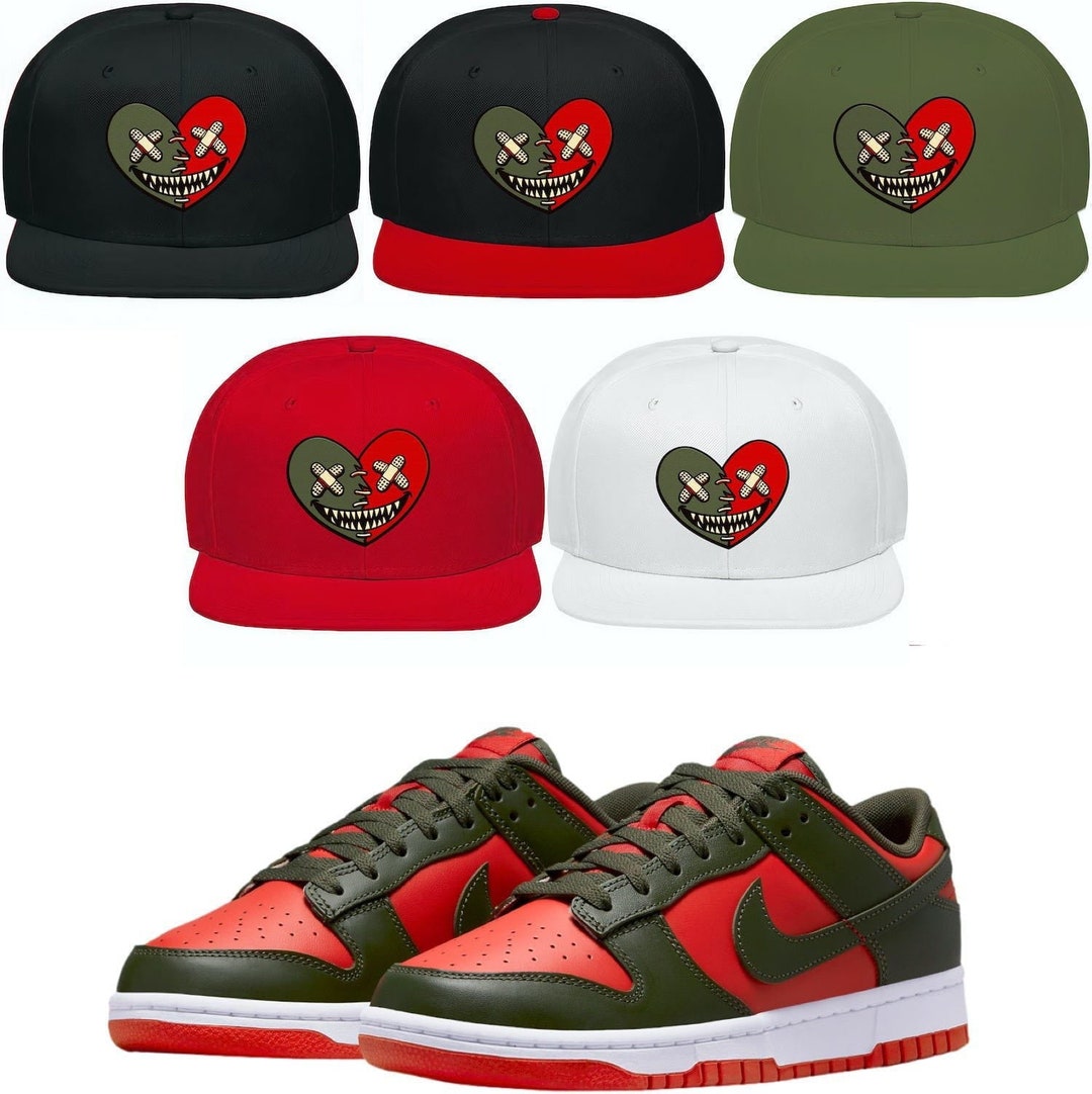 Mystic Red Dunks Snapback Hat to Match OLIVE HEART BAWS - Etsy