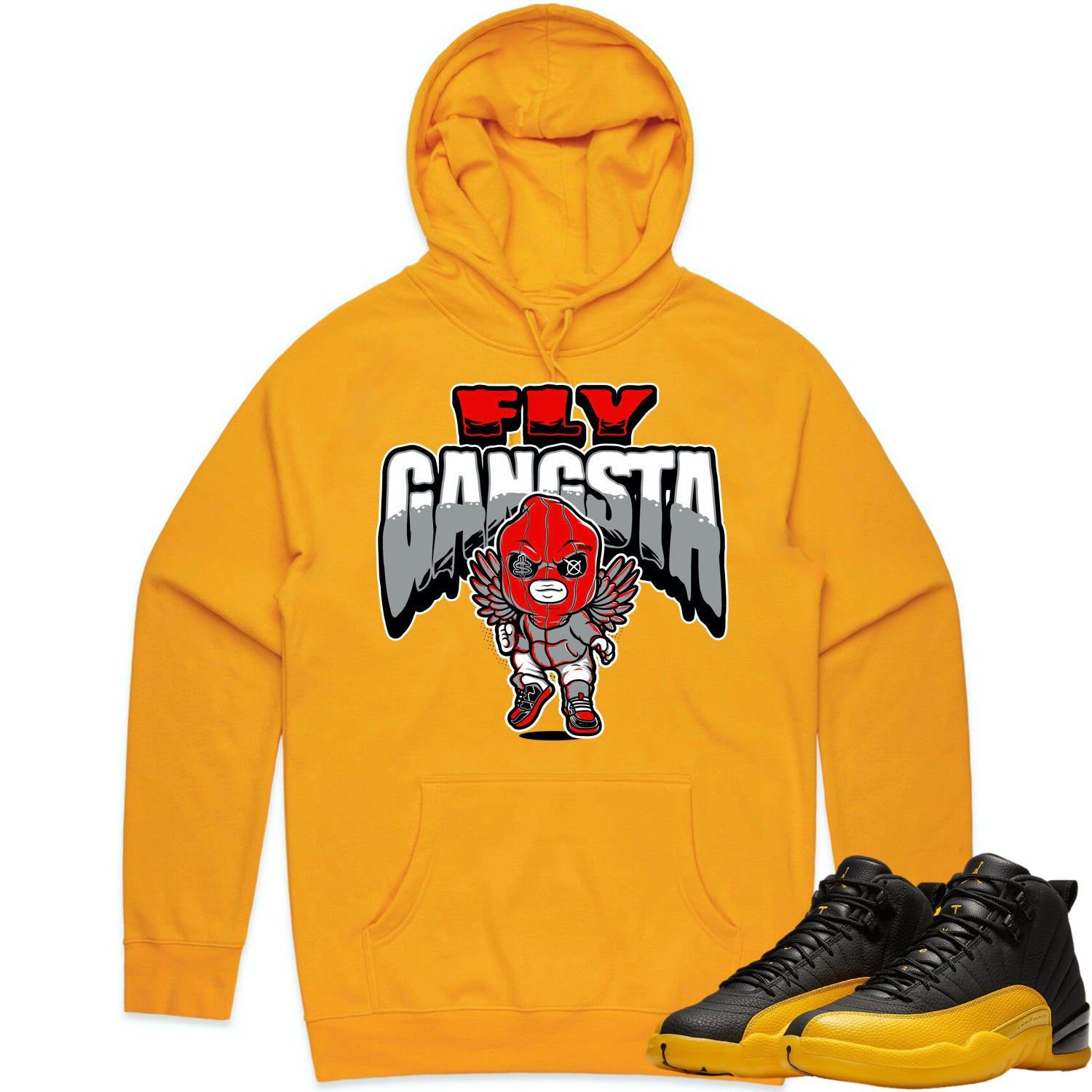 Jordan 12 University Gold 12s Hoodie to Match RED FLY GANGSTA Etsy