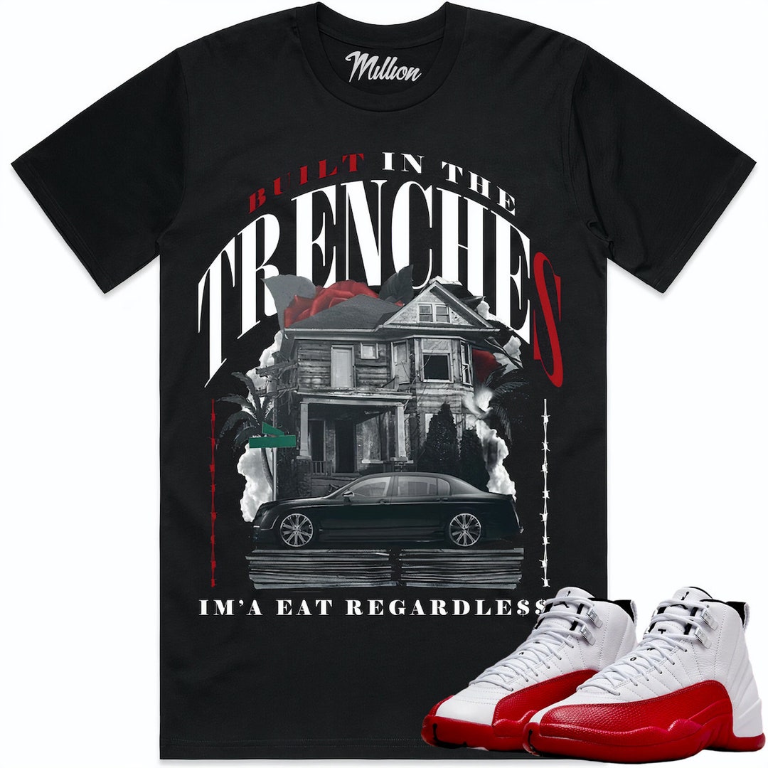 red and black 12s shirt