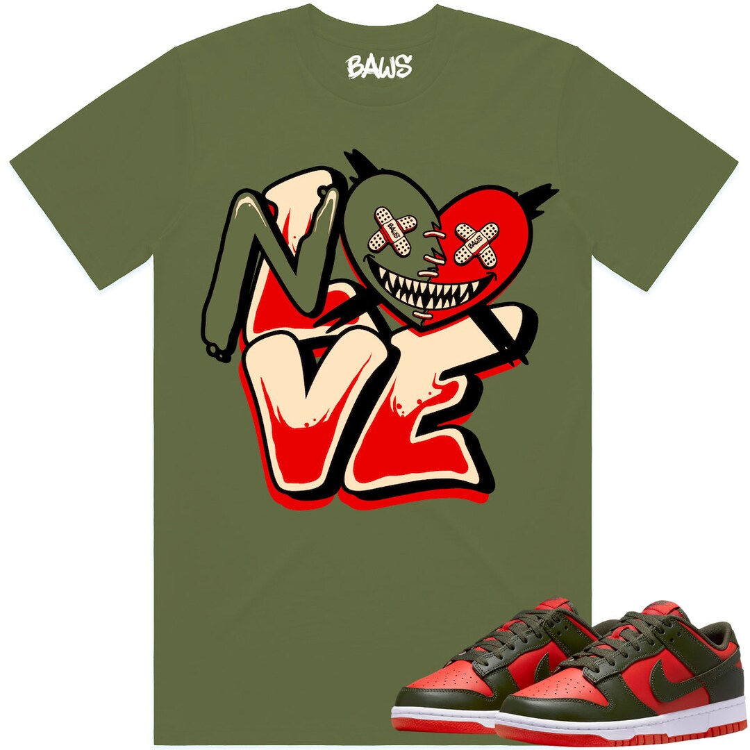 Mystic Red Dunks Shirt to Match Dunks Low Mystic Red Sneaker Tees Olive