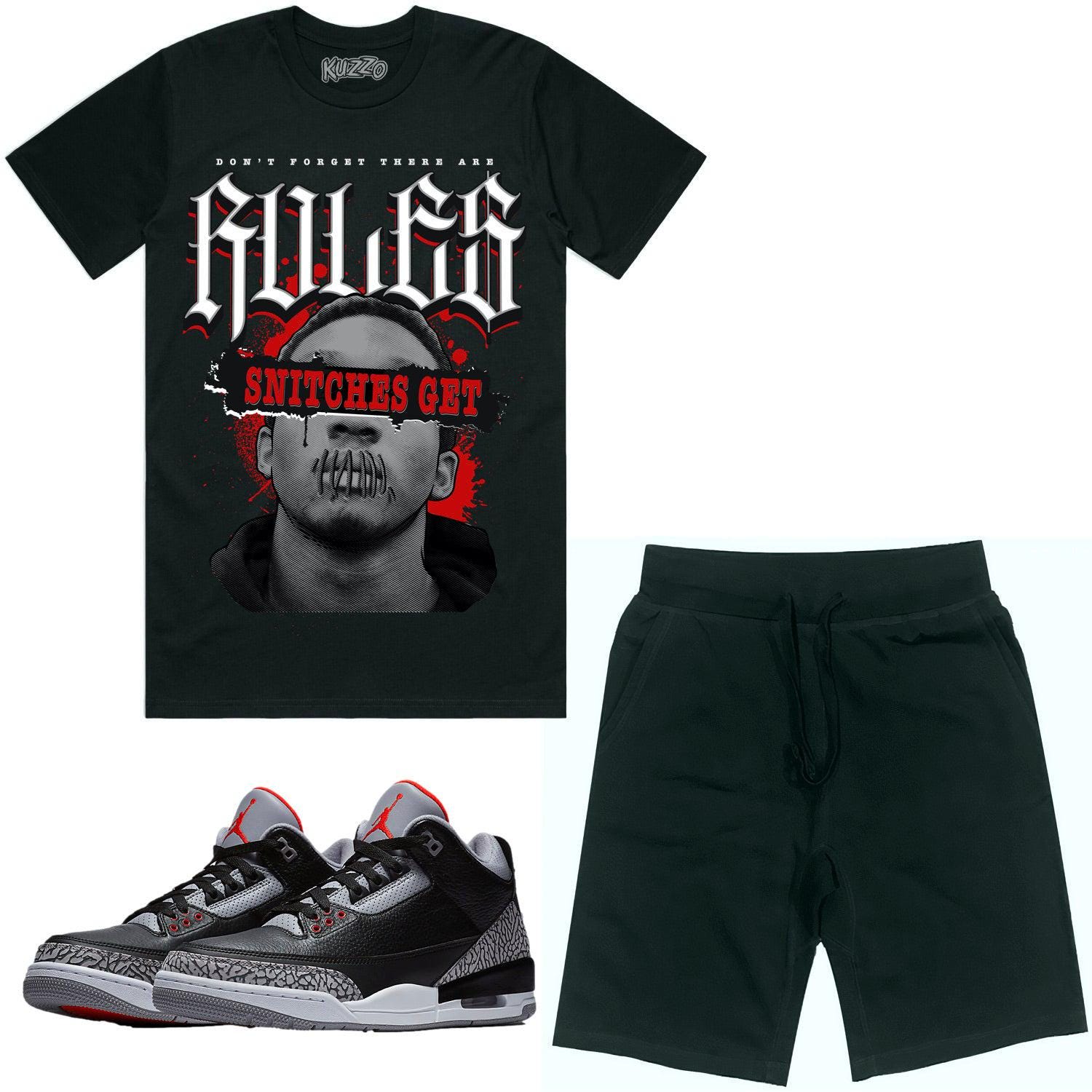 Black cement 3 with shorts sale
