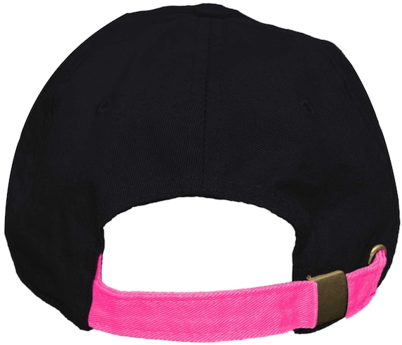CRAZY BAWS Distressed Dad Hat 2tone Black neon Pink Etsy
