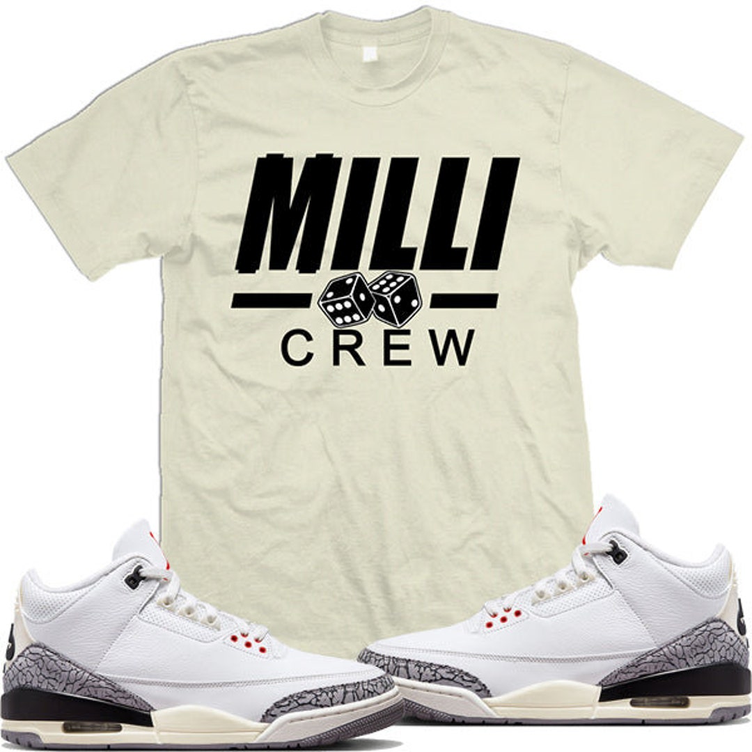 Jordan Retro 3 White Cement Reimagined 3s Sneaker Shirt to Match