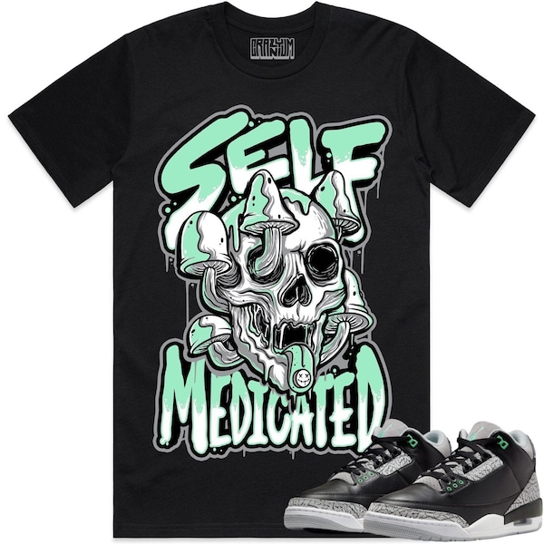 Jordan 3 Green Glow 3s Shirt to Match - GREEN GLOW SELF medicated