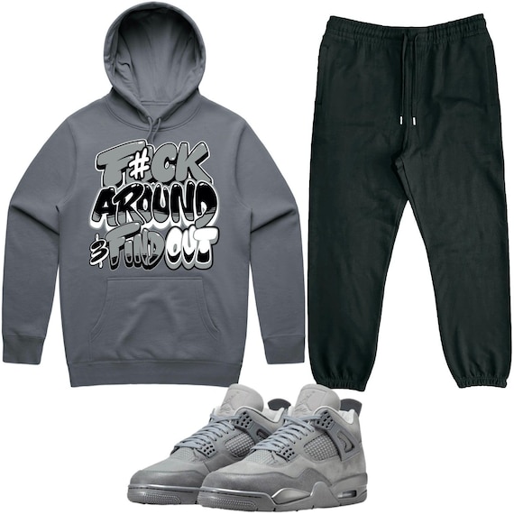 Jordan 4 Wet Cement 4s Sneaker Outfit Hoodie Jogger Sweat Suit OREO FCK Etsy