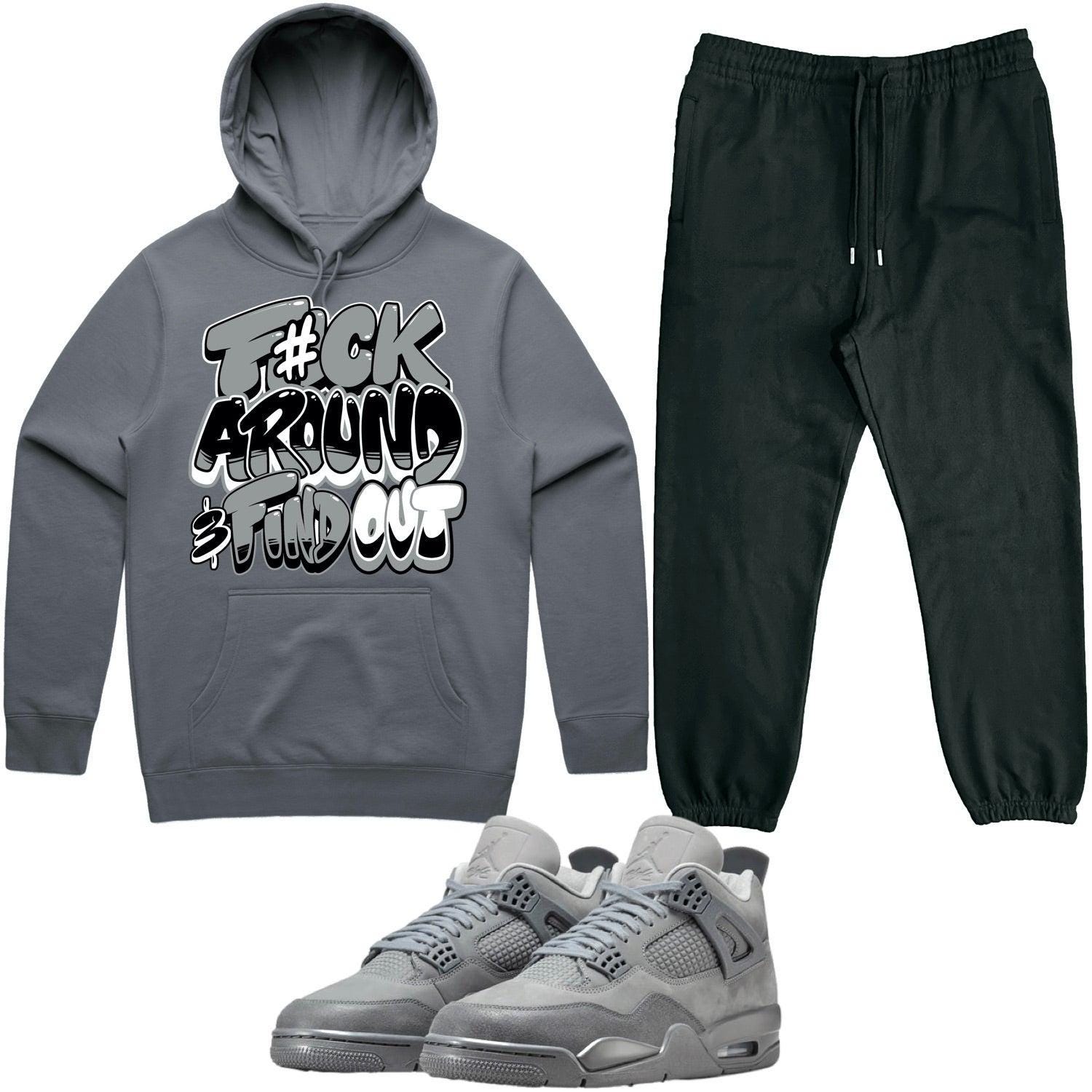 Jordan 4 Wet Cement 4s Sneaker Outfit Felpa con cappuccio e tuta da jogging OREO FCK Etsy Italia