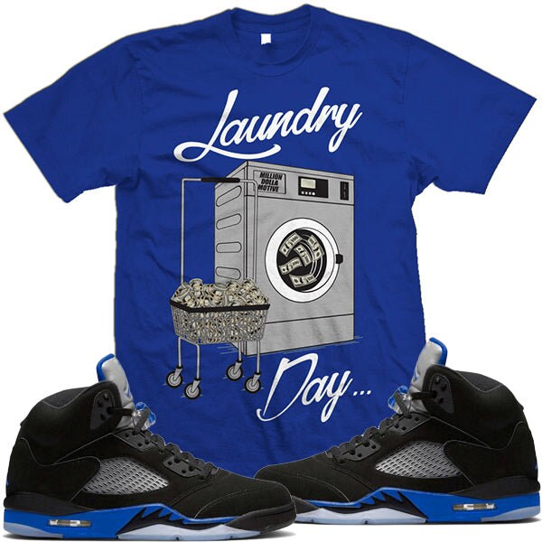 Jordan Retro 5 Racer Blue 5s Sneaker Tees Shirt to Match Etsy