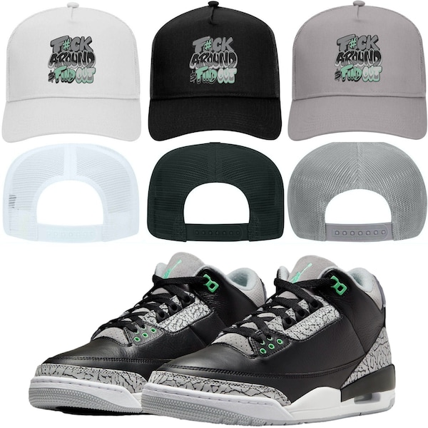 Jordan 3 Green Glow 3s Trucker Hat to Match : GREEN GLOW F#CK